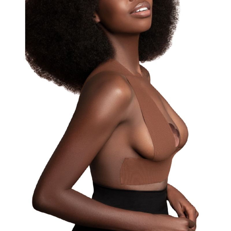 BYE-BRA - BODY CINTA 5 M X 6.5 CM + 3 PARES DE PEZONERAS MARRÓN – Bild 4