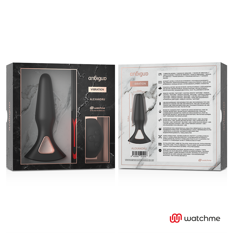 ANBIGUO - WATCHME CONTROL REMOTO VIBRADOR PLUG ANAL ALEXANDRU – Bild 7