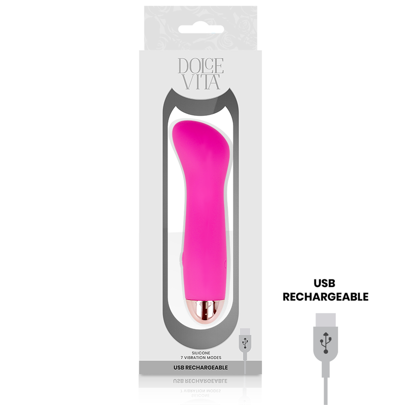 DOLCE VITA - AUFLADBARER VIBRATOR EINE ROSA 7 GESCHWINDIGKEIT – Bild 3