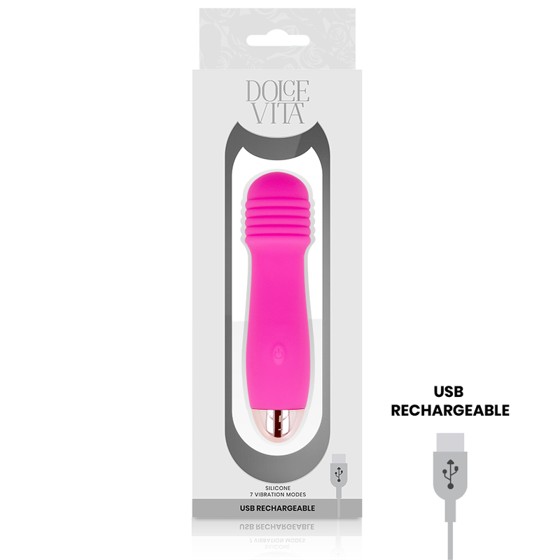 DOLCE VITA - VIBRADOR RECARGABLE THREE ROSA 7 VELOCIDADES – Bild 3