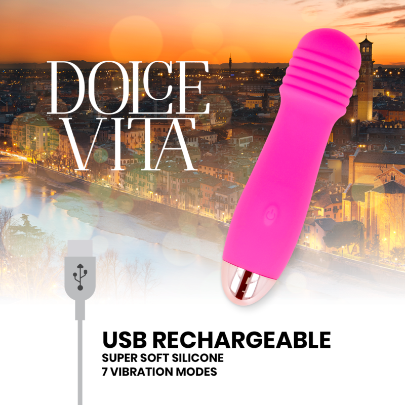 DOLCE VITA - VIBRADOR RECARGABLE THREE ROSA 7 VELOCIDADES – Bild 4