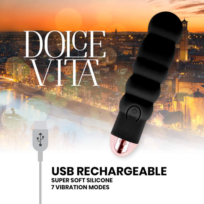 DOLCE VITA - VIBRADOR RECARGABLE SIX NEGRO 7 VELOCIDADES – Bild 3