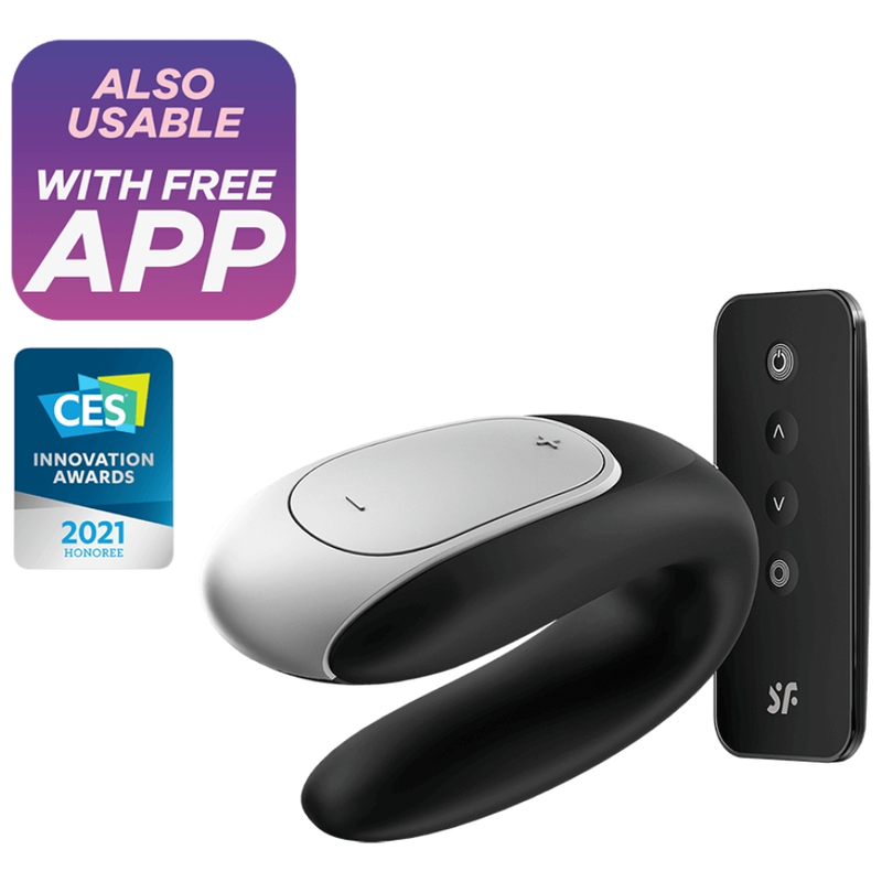 SATISFYER - DOUBLE FUN PARTNER VIBRADOR NEGRO – Bild 3