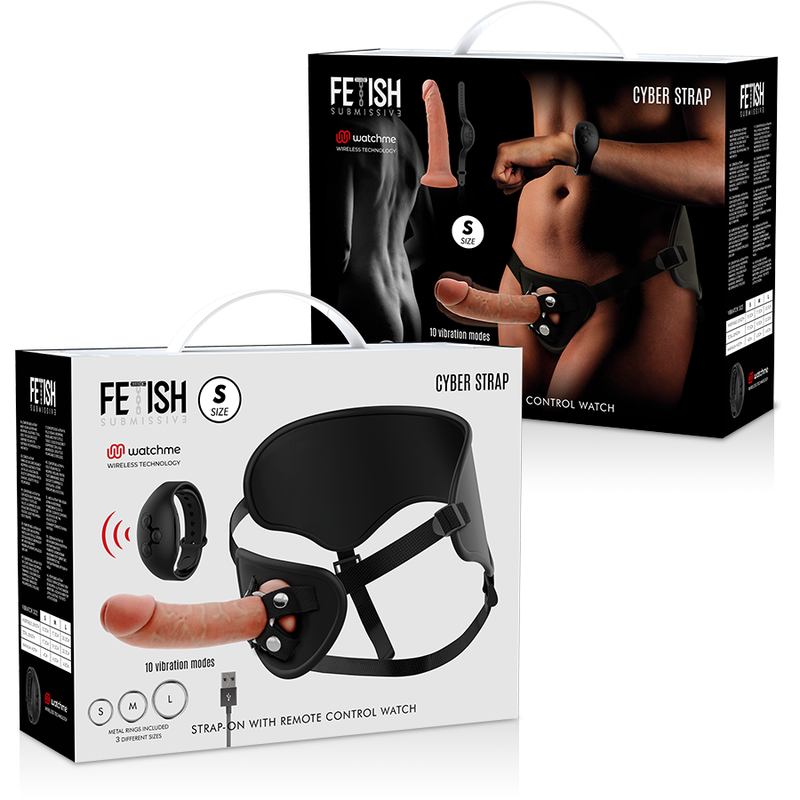 FETISH SUBMISSIVE CYBER STRAP - HARNESS MIT FERNBEDIENUNGS-DILDO-UHREN-TECHNOLOGIE – Bild 14
