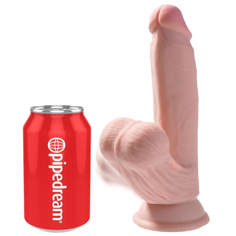 KING COCK - PLUS 3D DILDO SWINGING BALLS 15.2 CM HELLE HAUT – Bild 5