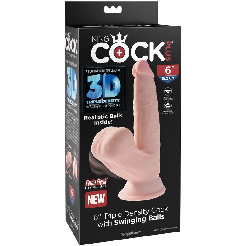 KING COCK - PLUS 3D DILDO SWINGING BALLS 12.7 CM – Bild 6