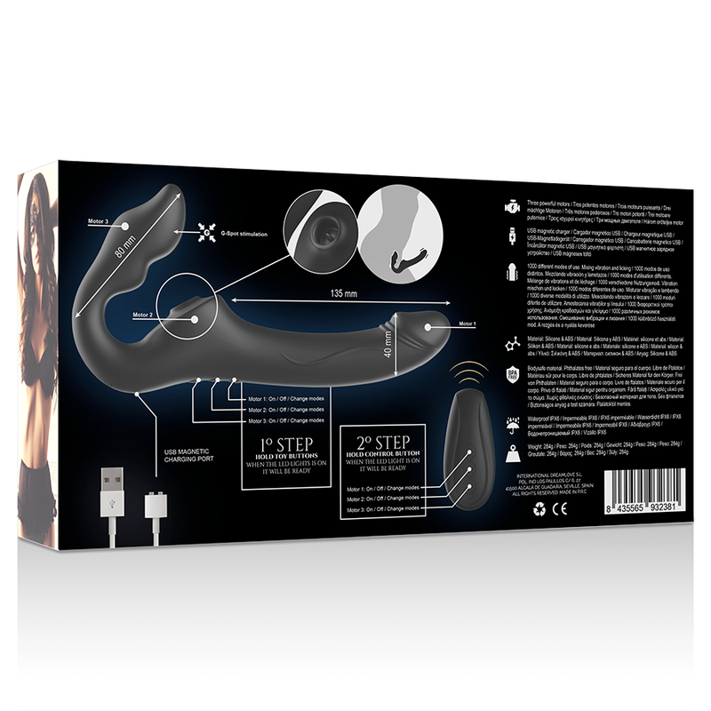 IBIZA - FERNBEDIENUNG, RIEMENLOSER VIBRATOR, 3 MOTOREN, 1000 KOMBINATIONEN. – Bild 9