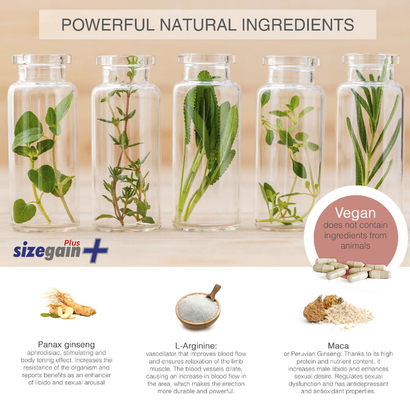 500 COSMETICS - SIZEGAIN PLUS-PILLEN ZUR VERGRÖSSERUNG DES PENIS – Bild 2