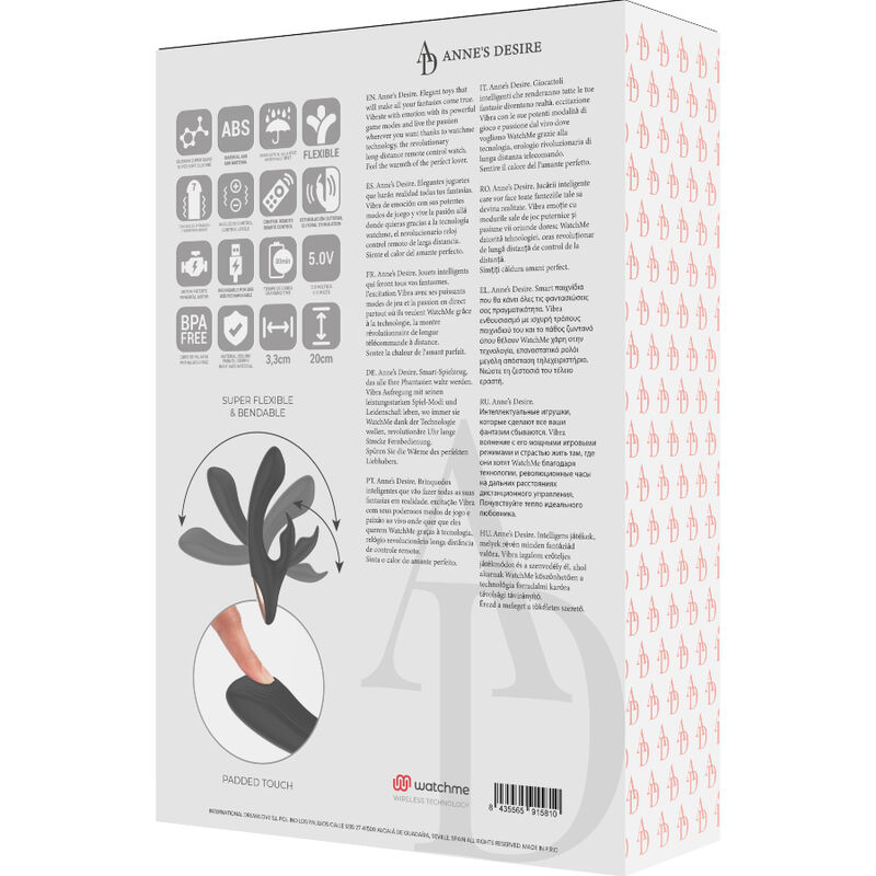 ANNE'S DESIRE - RABBIT CONTROL REMOTO TECNOLOGÍA WATCHME NEGRO – Bild 6