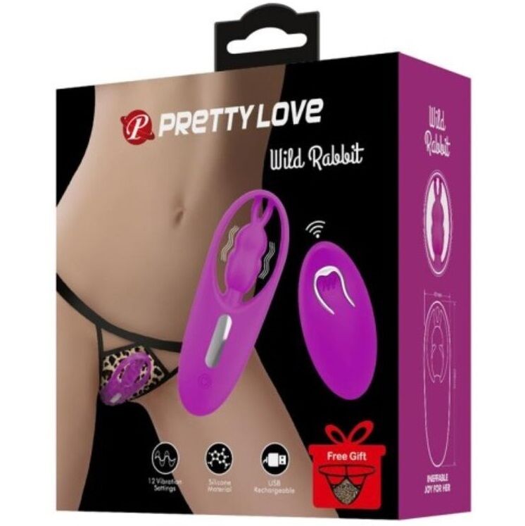 PRETTY LOVE - WILD RABBIT ESTIMULADOR PARA BRAGUITA CON CONTROL REMOTO LILA – Bild 5