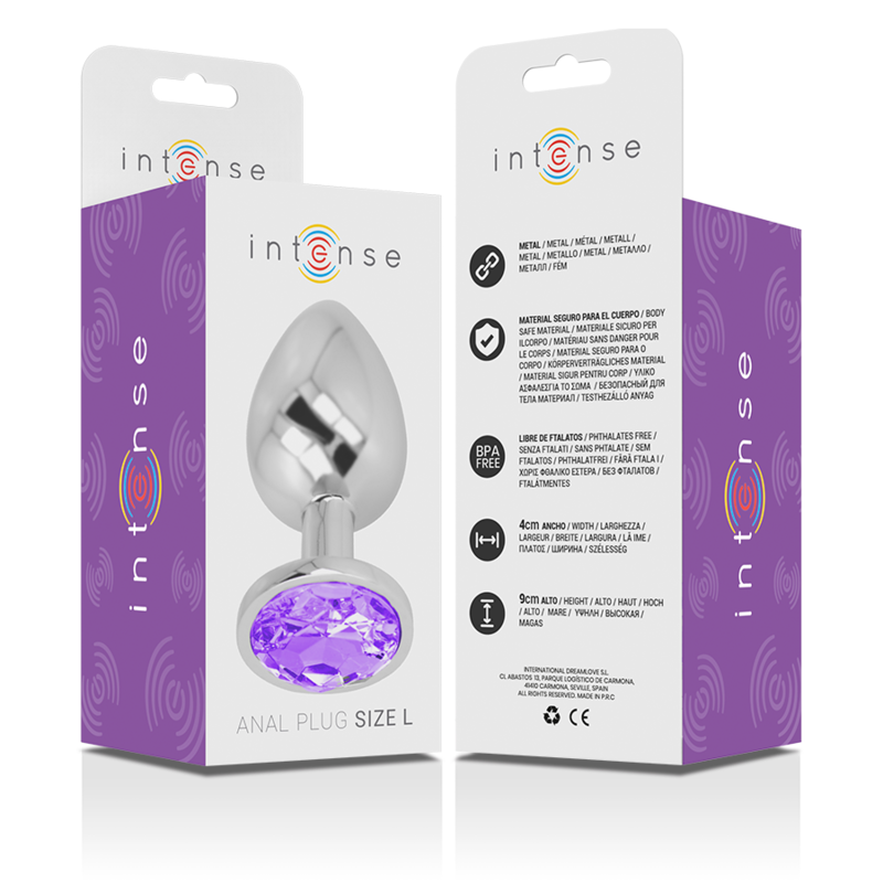 INTENSE - PLUG ANAL METAL ALUMINIO CON CRISTAL VIOLETA TALLA L – Bild 3
