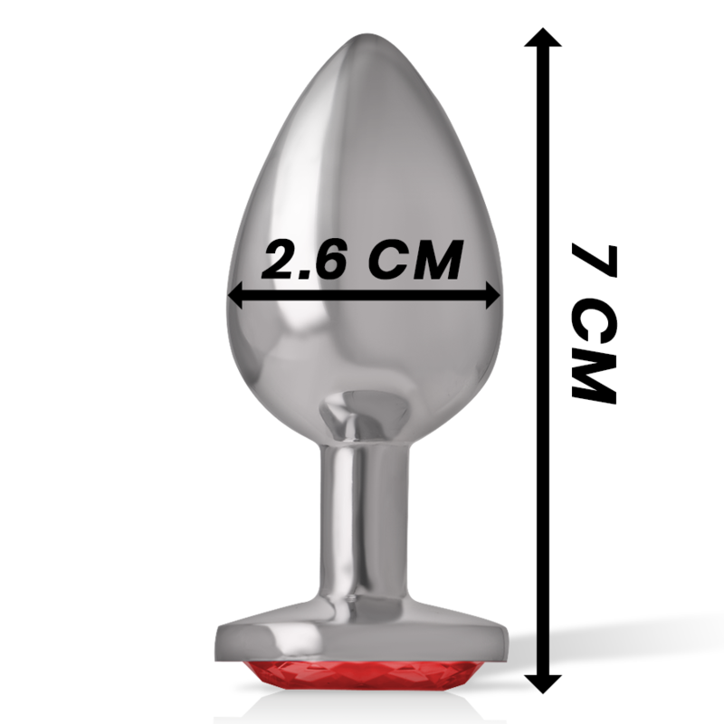 INTENSE - PLUG ANAL METAL ALUMINIO CON CRISTAL ROJO TALLA S – Bild 4