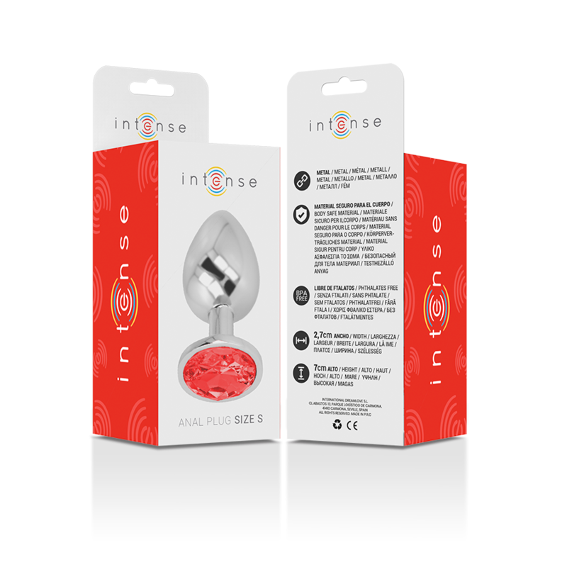 INTENSE - PLUG ANAL METAL ALUMINIO CON CRISTAL ROJO TALLA S – Bild 3