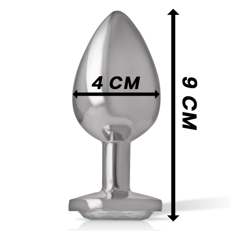 INTENSE - PLUG ANAL METAL ALUMINIO CON CRISTAL PLATA TALLA L – Bild 4
