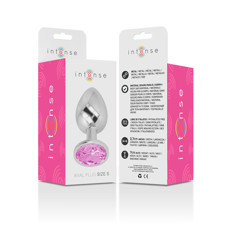INTENSE - PLUG ANAL METAL ALUMINIO CON CRISTAL ROSA TALLA S – Bild 4