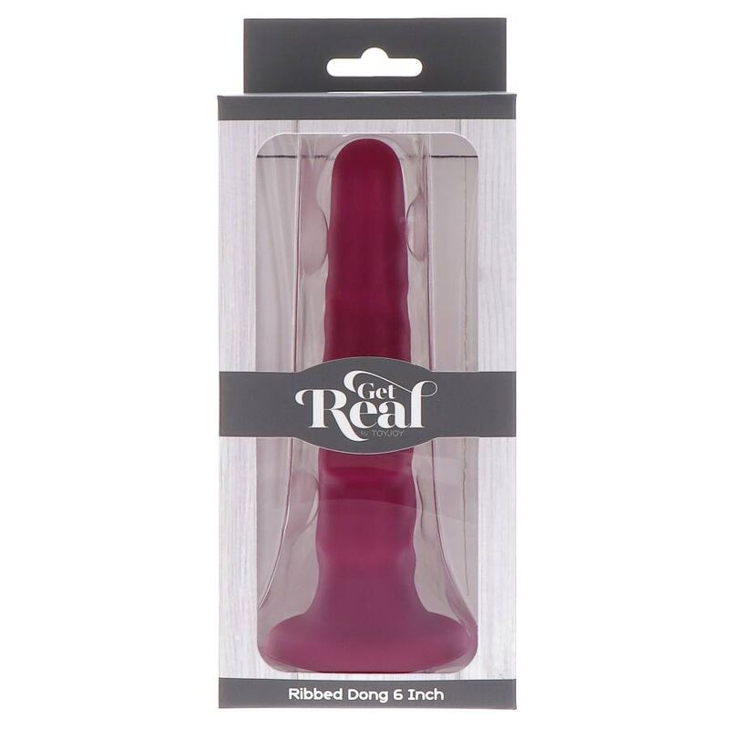 GET REAL - RIBBED DONG 12 CM ROT – Bild 6