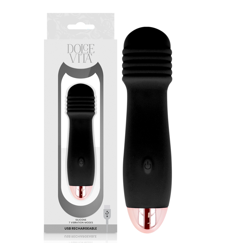 DOLCE VITA - VIBRADOR RECARGABLE TRES NEGRO 7 VELOCIDADES – Bild 3