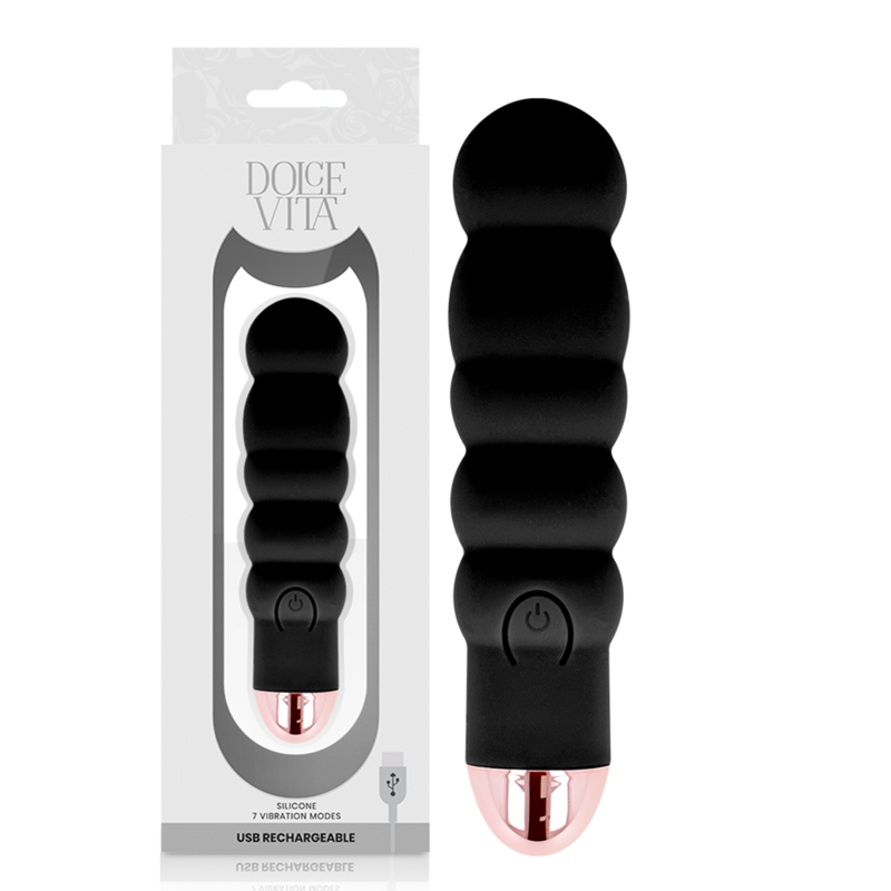 DOLCE VITA - VIBRADOR RECARGABLE SIX NEGRO 7 VELOCIDADES – Bild 4