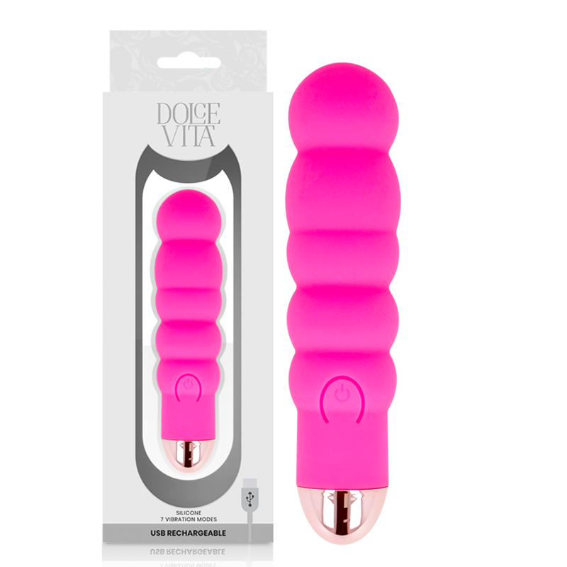 DOLCE VITA - AUFLADBARER VIBRATOR SECHS ROSA 7 GESCHWINDIGKEITEN – Bild 3