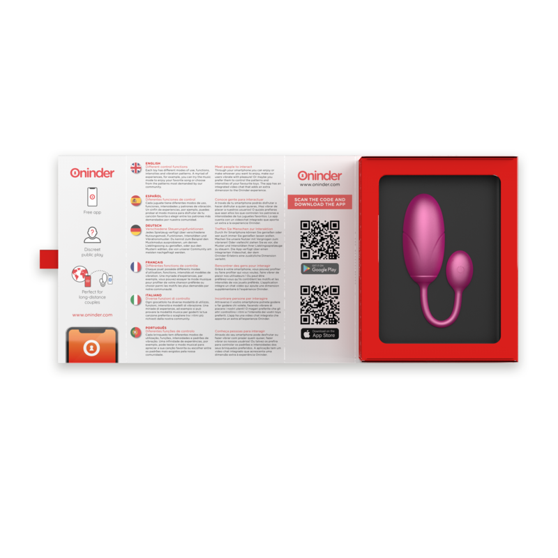 ONINDER™ - TOKYO VIBRIERENDES EI ROSA 7,5 X 3,2 CM KOSTENLOSE APP – Bild 7