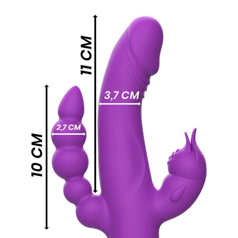 INTENSE - CASANOVA VIBRADOR RABBIT SILICONA TRIPLE MOTOR MORADO – Bild 5