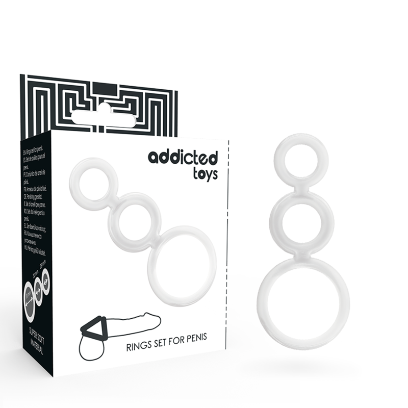 ADDICTED TOYS - SET ANILLOS PENE Y TESTÍCULOS CLEAR – Bild 5