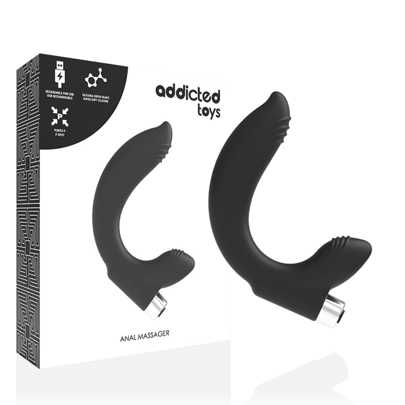 ADDICTED TOYS - VIBRADOR PROSTÁTICO RECARGABLE MODEL 7 - NEGRO – Bild 6