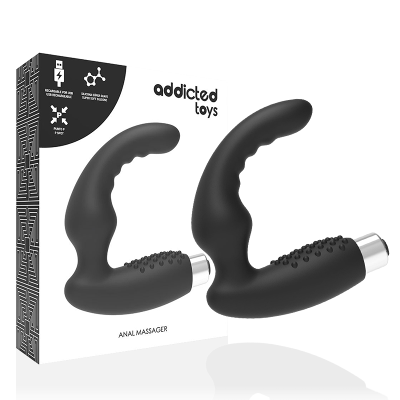 ADDICTED TOYS - VIBRADOR PROSTÁTICO RECARGABLE MODEL 2 - NEGRO – Bild 2