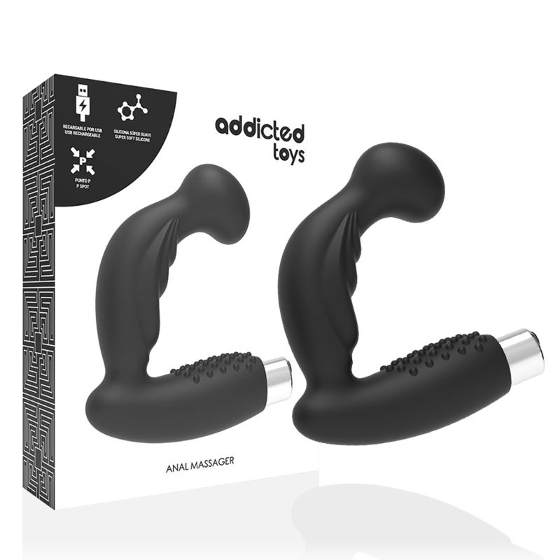 ADDICTED TOYS - VIBRADOR PROSTÁTICO RECARGABLE MODEL 3 - NEGRO – Bild 3