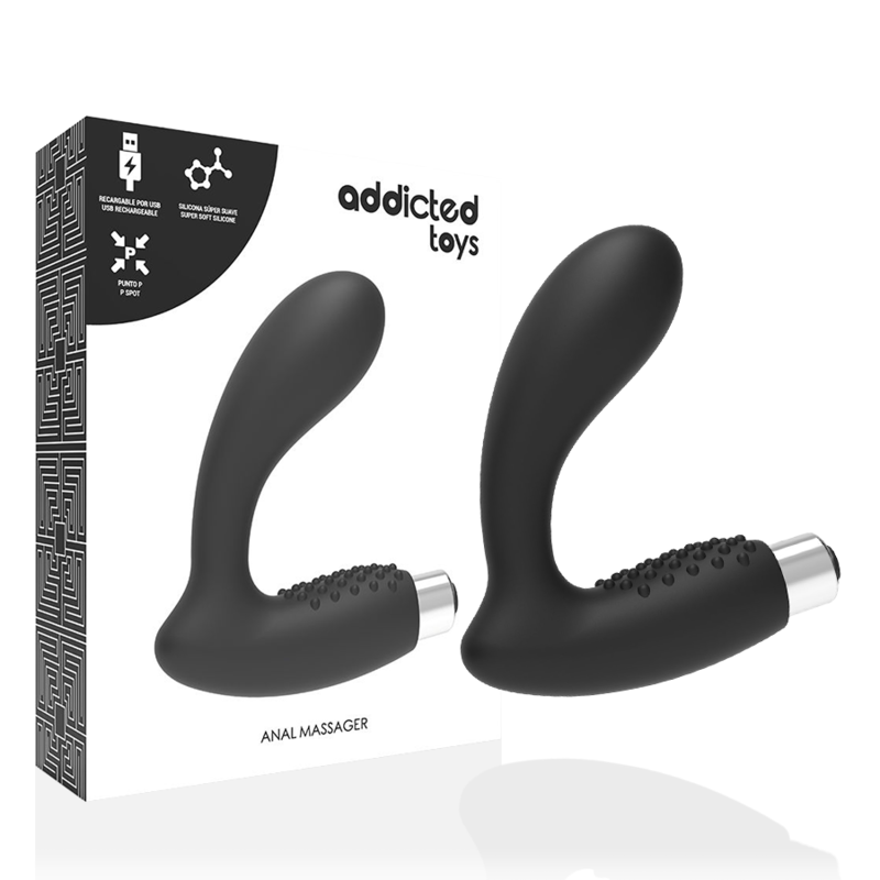 ADDICTED TOYS - VIBRADOR PROSTÁTICO RECARGABLE MODEL 5 - NEGRO – Bild 6