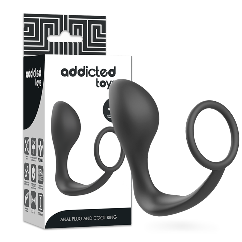 ADDICTED TOYS - PLUG ANAL CON ANILLO SILICONA NEGRO – Bild 4