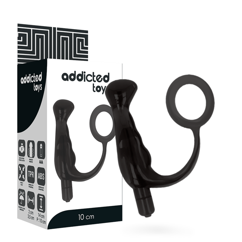 ADDICTED TOYS - VIBRADOR PROSTÁTICO NEGRO 10 CM – Bild 4