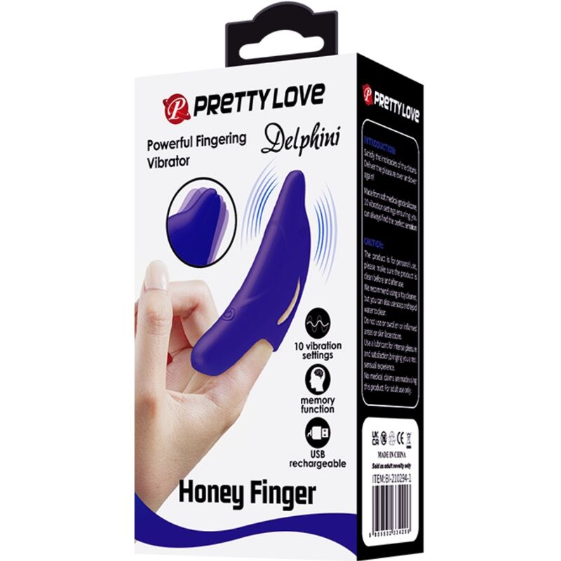 PRETTY LOVE - DELPHINI LEISTUNGSSTARKER DUNKELBLAUER FINGERSTIMULATOR – Bild 6
