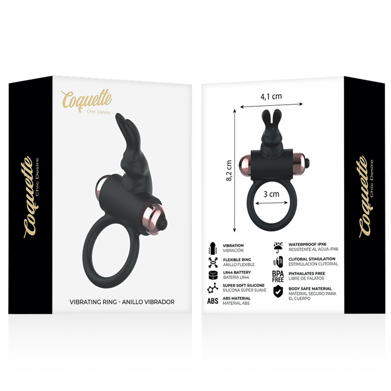 COQUETTE CHIC DESIRE - COCK RING ANILLO VIBRADOR NEGRO / GOLD – Bild 2