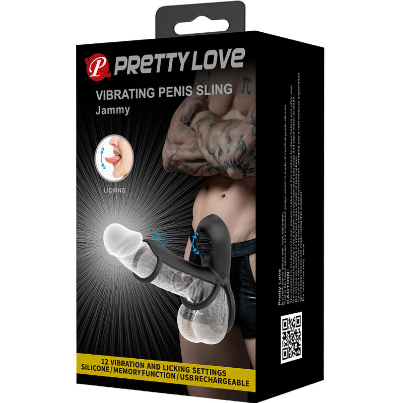 PRETTY LOVE - JAMMY PENIS-HÜLLE 12 VIBRATIONEN MIT WIEDERAUFLADBARER SILIKON-ZUNGE – Bild 6