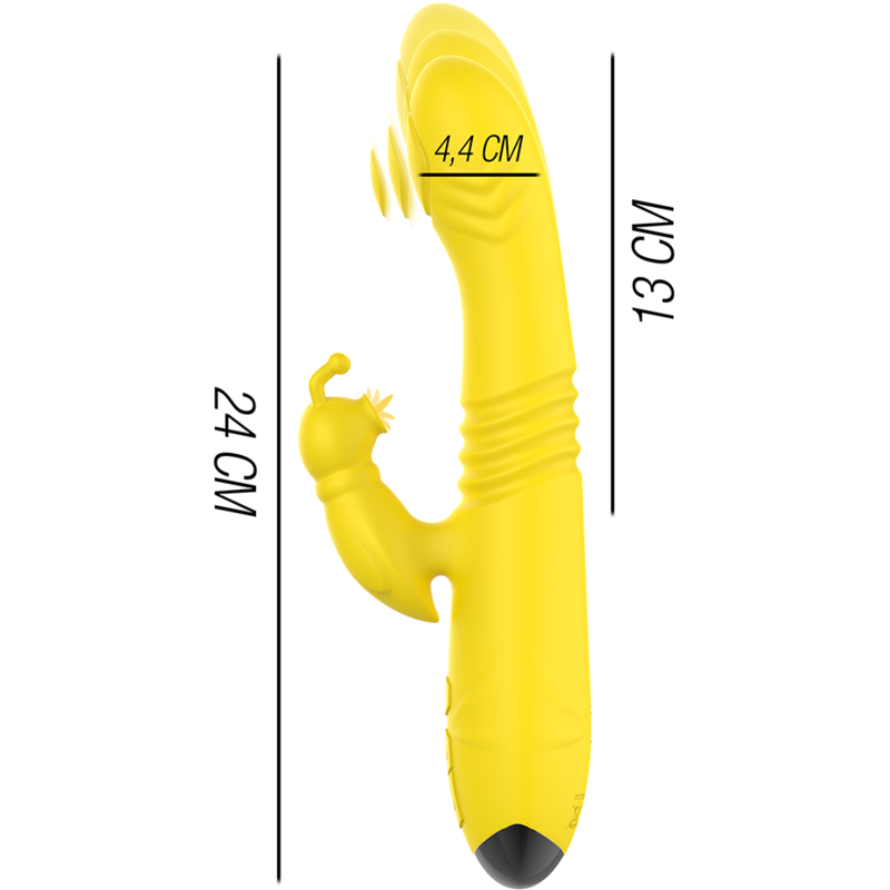 INTENSE - TOKY VIBRADOR MULTIFUNCIÓN RECARGABLE UP & DOWN CON ESTIMULADOR DE CLITORIS AMARILLO – Bild 3