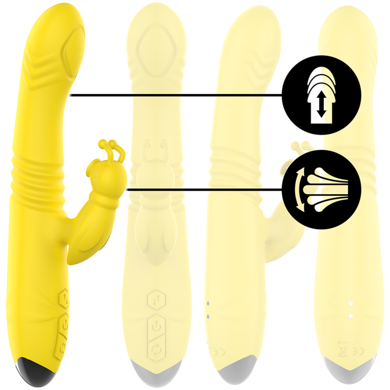 INTENSE - TOKY VIBRADOR MULTIFUNCIÓN RECARGABLE UP & DOWN CON ESTIMULADOR DE CLITORIS AMARILLO – Bild 4