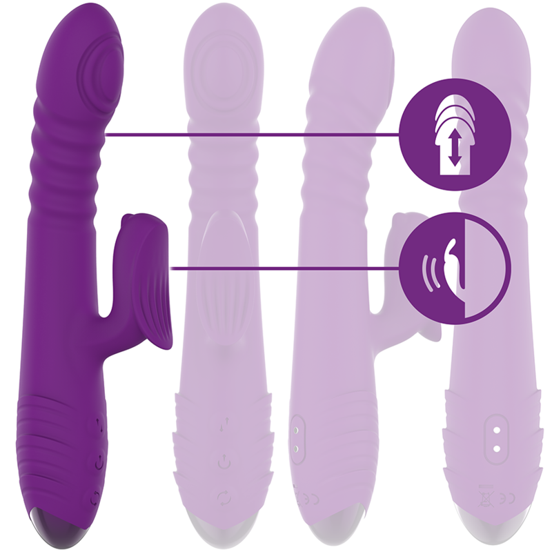 INTENSE - IGGY MULTIFUNKTIONS-WIEDERAUFLADBARER VIBRATOR UP & DOWN MIT KLITORELSTIMULATOR LILA – Bild 5
