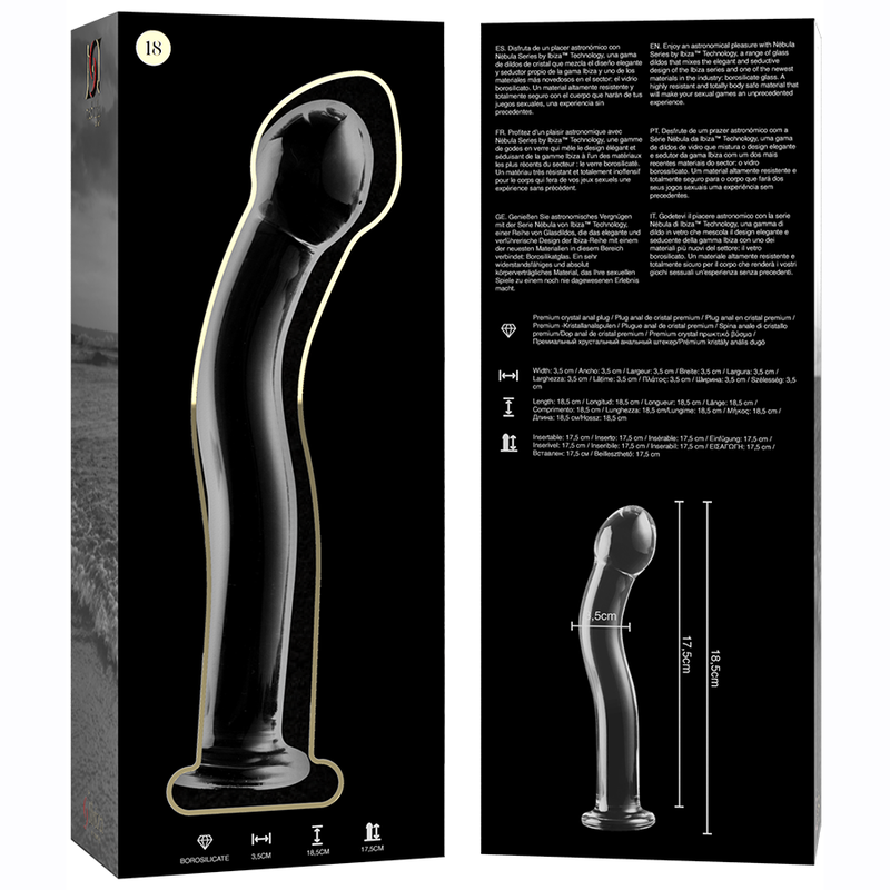 NEBULA SERIES BY IBIZA - MODELO 18 DILDO CRISTAL TRANSPARENTE 18.5 CM -O- 3.5 CM – Bild 5