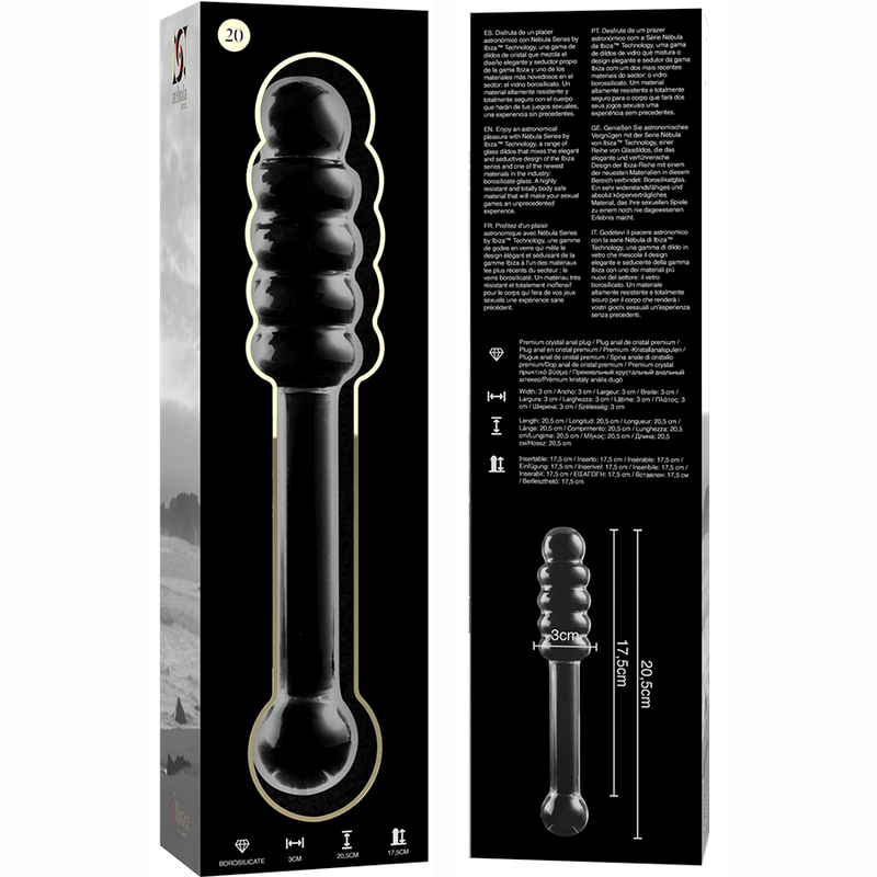 NEBULA SERIES BY IBIZA - MODELO 20 DILDO CRISTAL TRANSPARENTE 20.5 CM -O- 3 CM – Bild 4