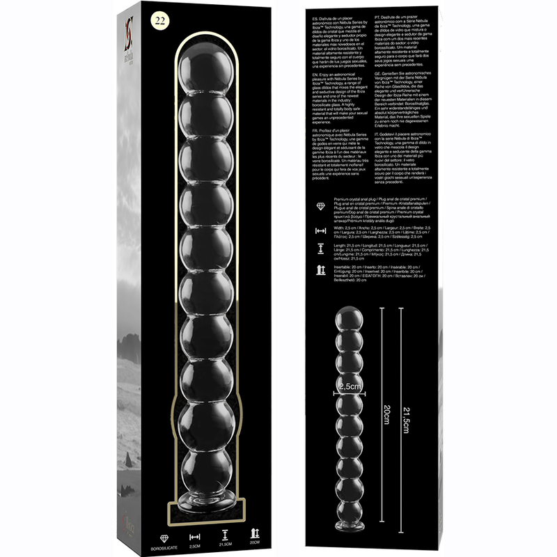 NEBULA SERIES BY IBIZA - MODELO 22 DILDO CRISTAL TRANSPARENTE 21.5 CM -O- 2.5 CM – Bild 6