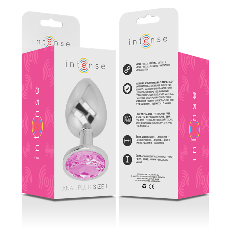 INTENSE - PLUG ANAL METAL ALUMINIO CON CRISTAL ROSA TALLA L – Bild 6