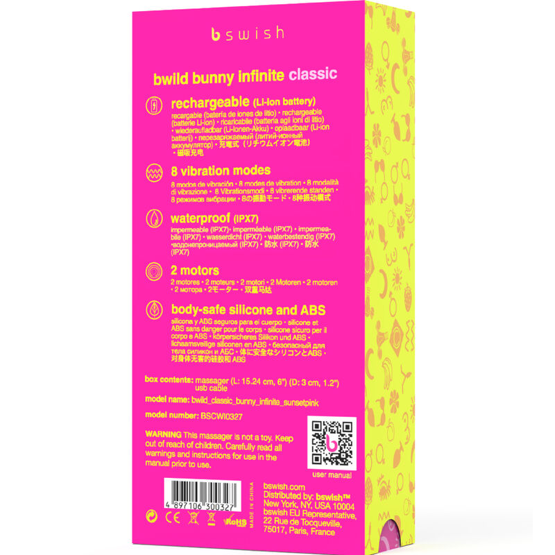 B SWISH - BWILD BUNNY INFINITE KLASSISCHER WIEDERAUFLADBARER VIBRATOR ROSA SILIKON - Image 3