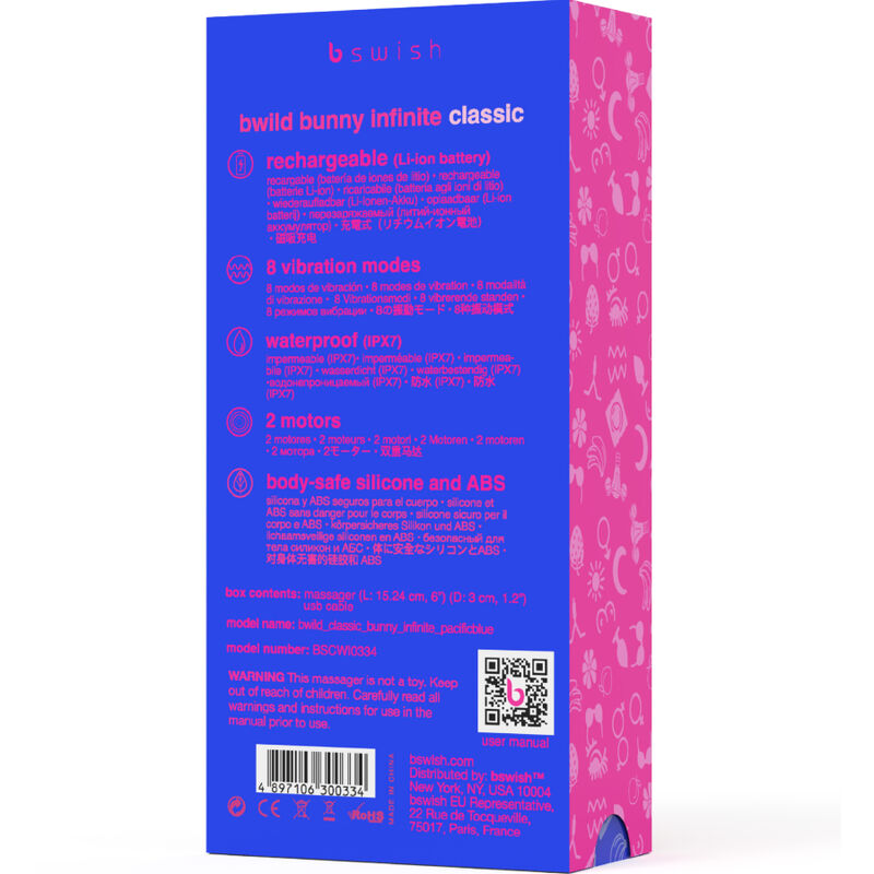 B SWISH - BWILD BUNNY INFINITE KLASSISCHER WIEDERAUFLADBARER VIBRATOR AUS BLAUEM SILIKON - Image 3