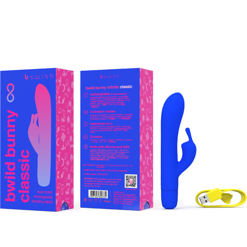 B SWISH - BWILD BUNNY INFINITE KLASSISCHER WIEDERAUFLADBARER VIBRATOR AUS BLAUEM SILIKON - Image 4