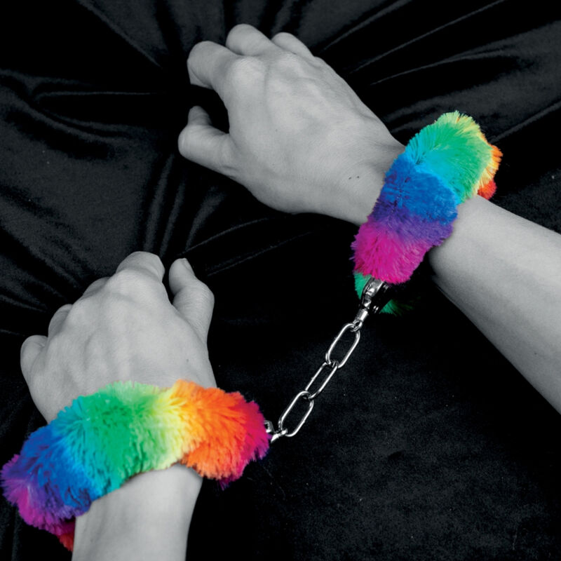 SPENCER & FLEETWOOD - HANDSCHELLEN AUS METALL MIT REGENBOGENGEFÜTTERT - Image 3
