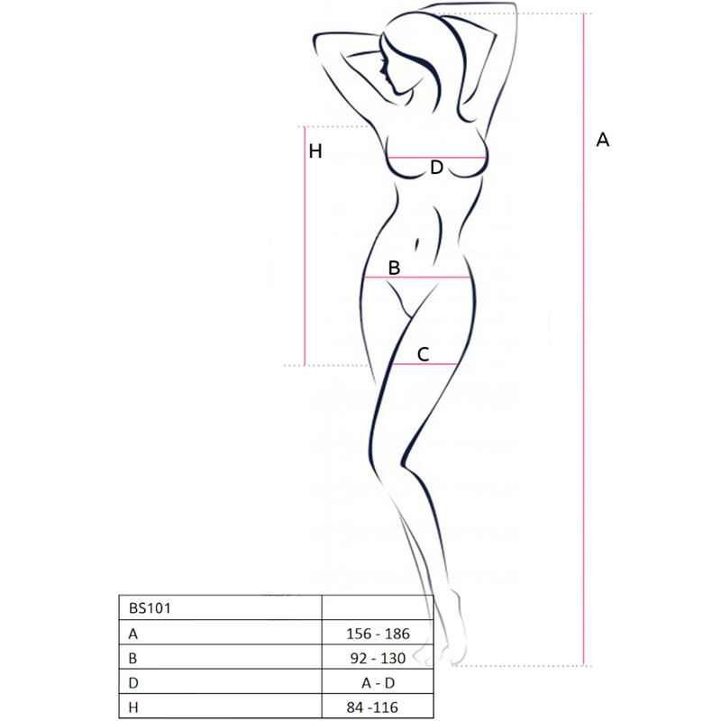 PASSION - BS101 BODYSTOCKING NEGRO TALLA UNICA – Bild 4