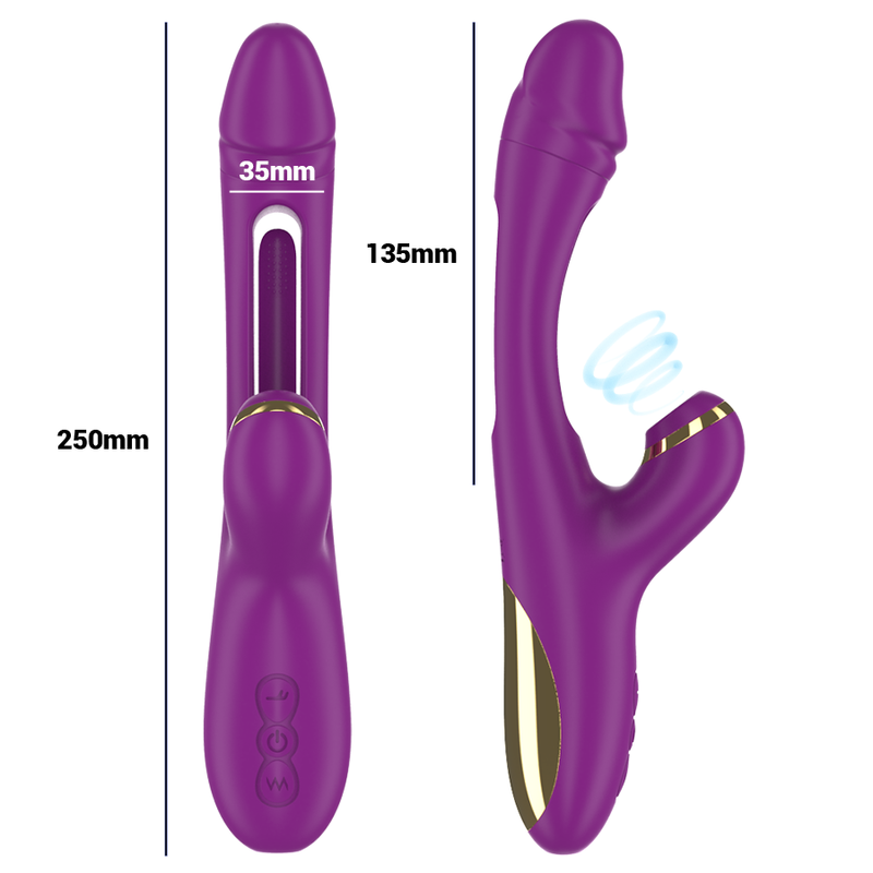 INTENSE - ATENEO WIEDERAUFLADBARER MULTIFUNKTIONSVIBRATOR 7 VIBRATIONEN MIT OSZILLIERENDER ZUNGE UND LILA SAUGROHR – Bild 6