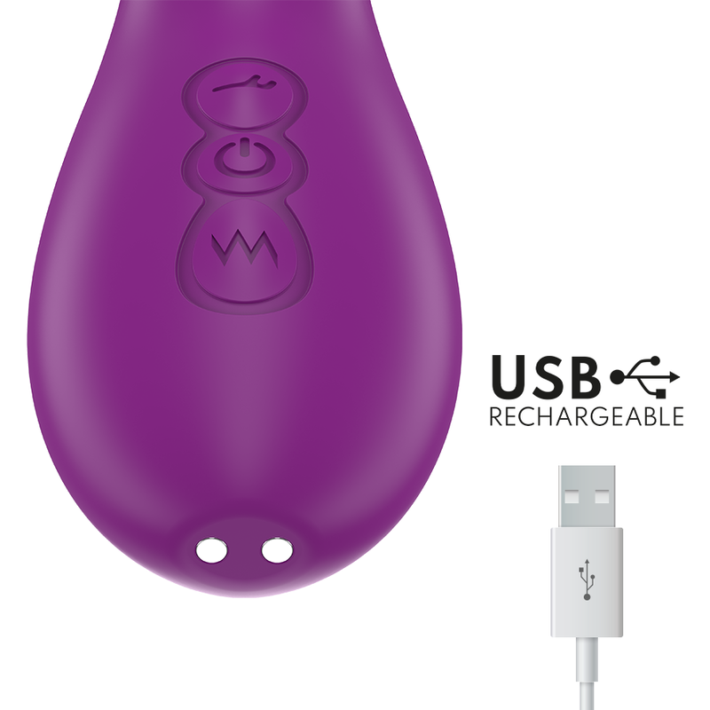 INTENSE - ATENEO WIEDERAUFLADBARER MULTIFUNKTIONSVIBRATOR 7 VIBRATIONEN MIT OSZILLIERENDER ZUNGE UND LILA SAUGROHR – Bild 5