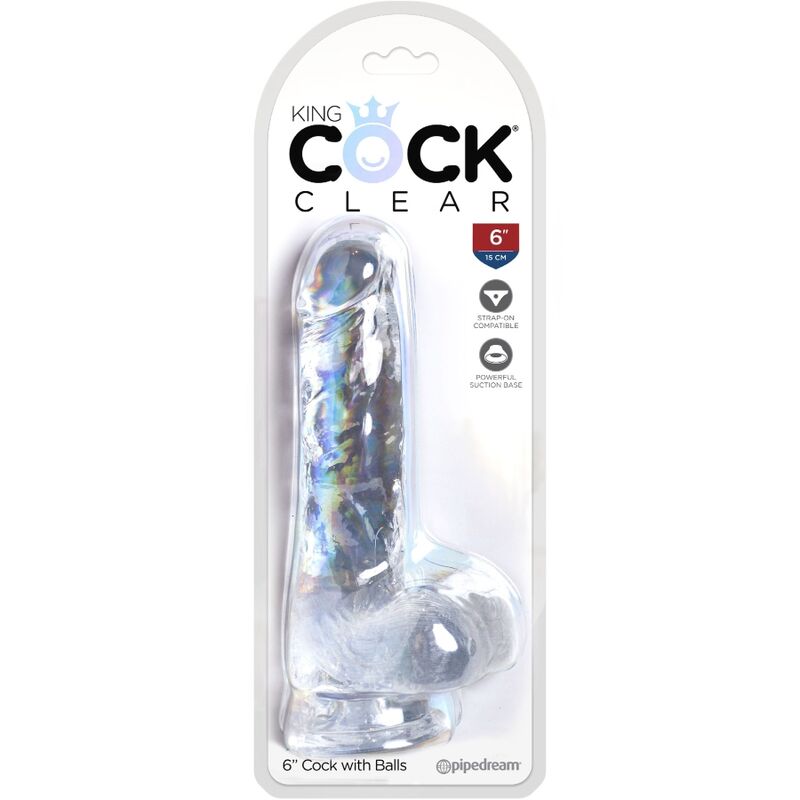 KING COCK - CLEAR PENE REALÍSTICO CON TESTÍCULOS 13.5 CM TRANSPARENTE – Bild 4